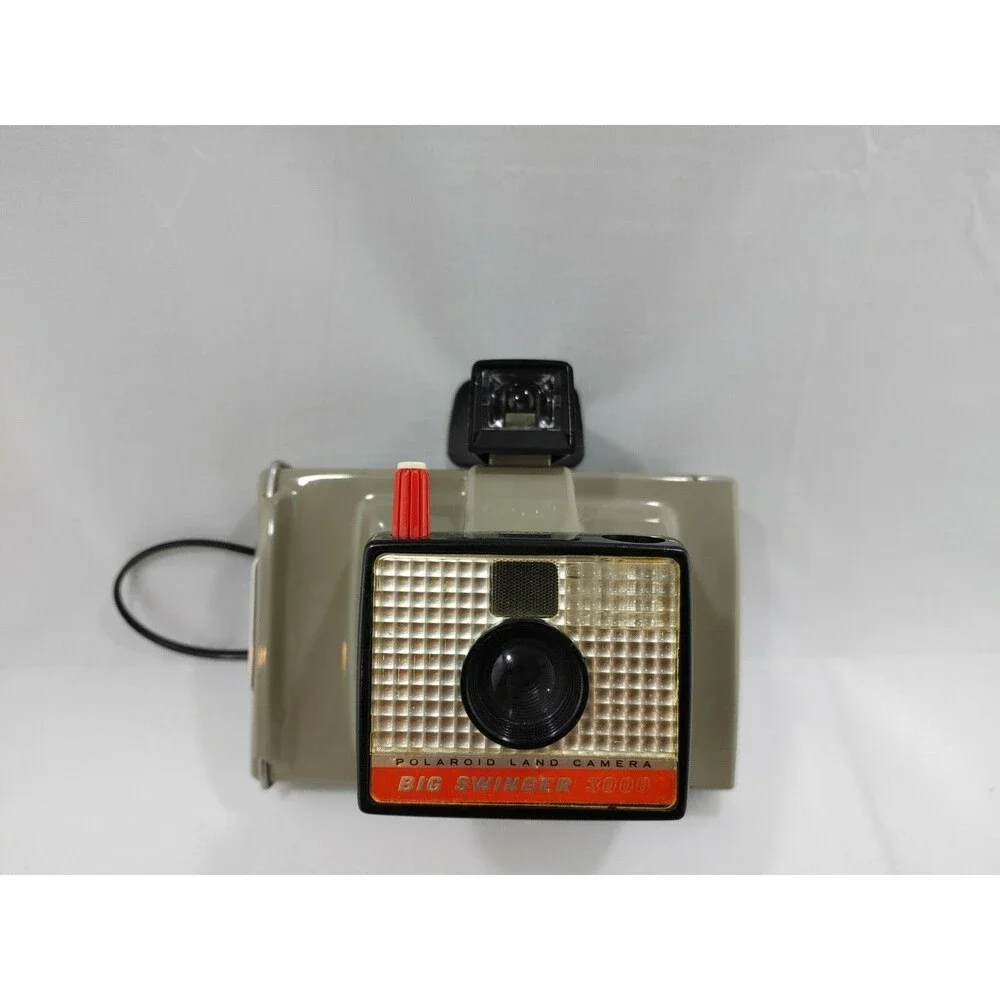 Vintage Polaroid Land Camera Big Swinger 3000 USA w/ Flash Bulbs Untested As Is